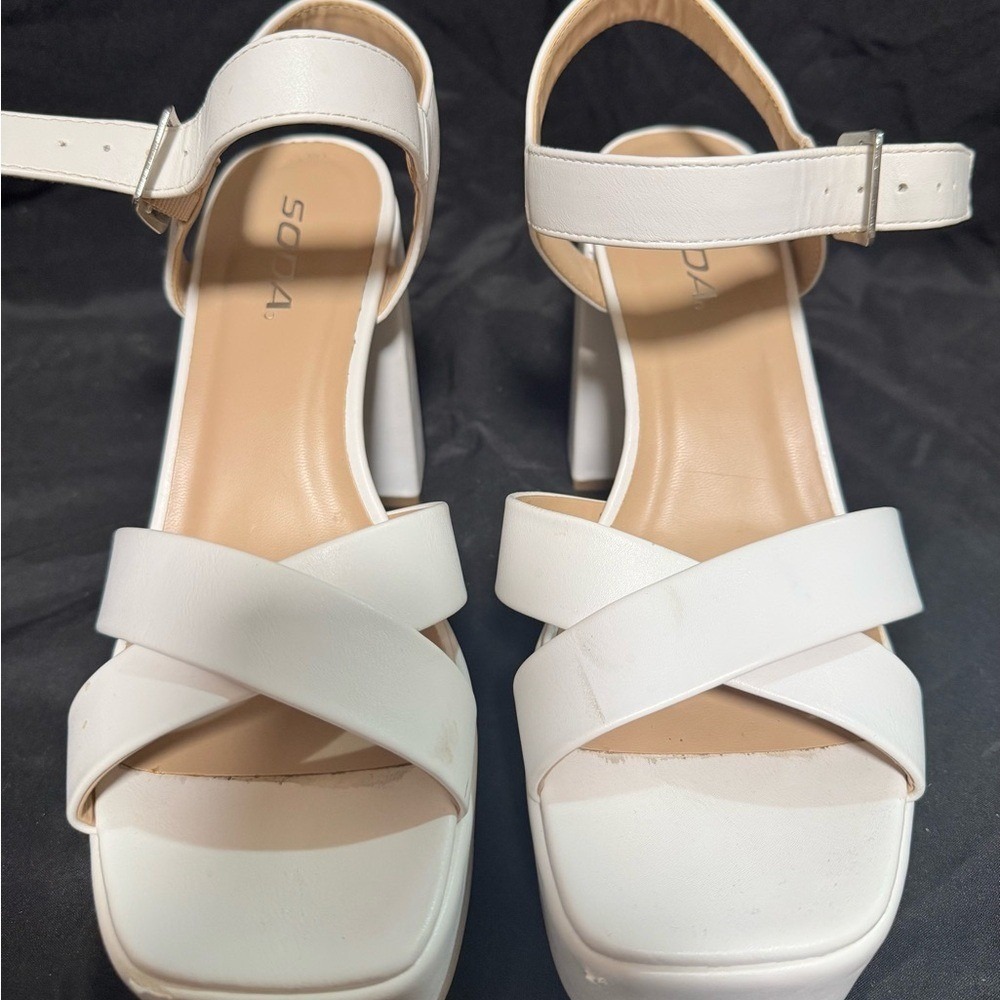 Soda Women's‎ Cream Strappy Heels